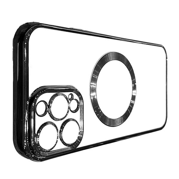 Puhelimen suojakotelo Muodikkaasti sähköpinnoitettu Magneettinen imu Täysin peitetty Iskunkestävä Puhelimen suojakotelo IPhonelle Musta IPhone13Prolle
