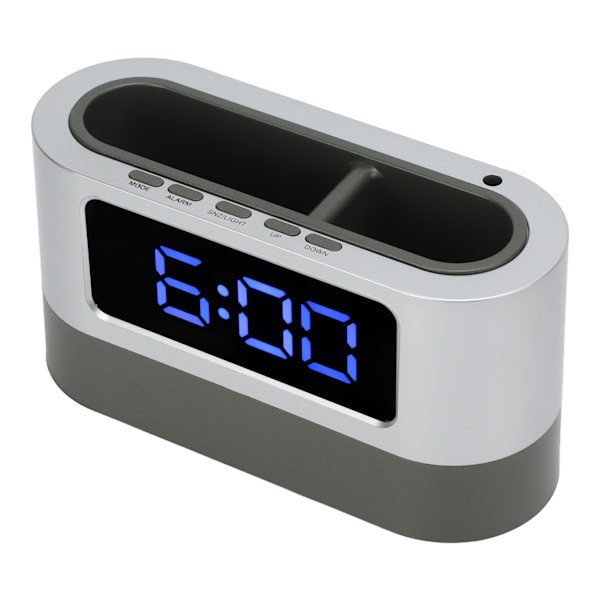Digital kalender tidsminnesfunktion 12H 24H läge pennhållare funktion LED elektronisk väckarklocka för hem blå