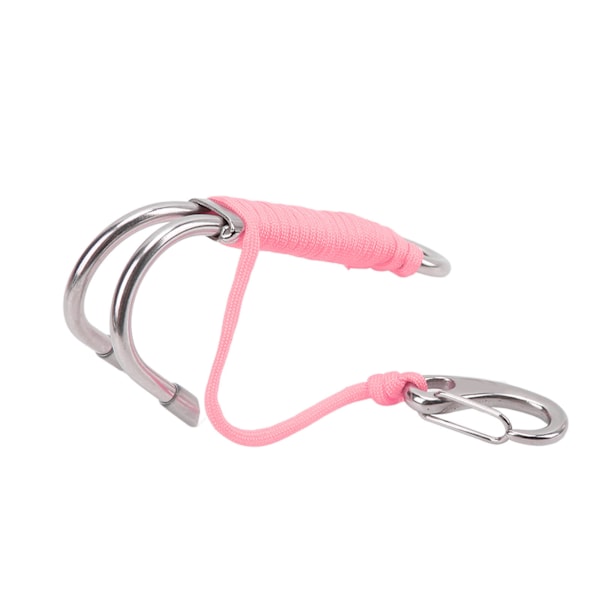 Drift Hook Scuba Diving Dobbelt Dobbelt Rustfrit Stål Drift Hook med Line til Hule DykningPink