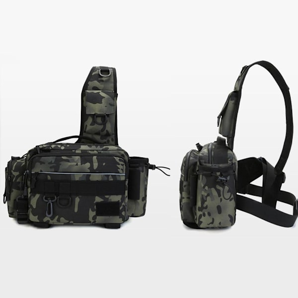 Multifunksjonell fisketaskesekk, enkel skulderfisketaske, crossbody-veske, midjebelte, fiskeutstyr