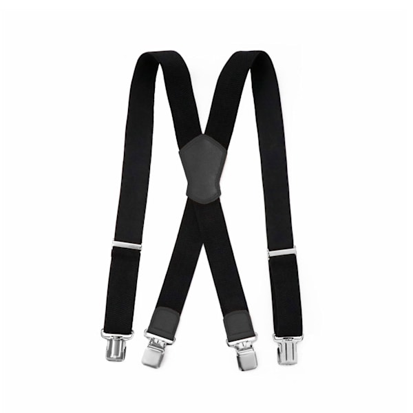 Extra Wide X hängslen för män med svarta eller silverklämmor och tjockt tyg - 5 cm