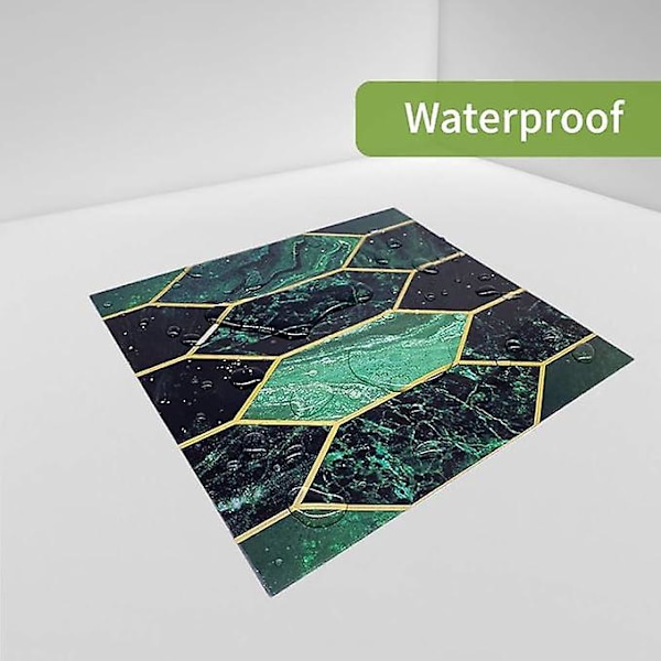 Smaragdinvihreä holografinen smaragdinvihreä 15x15cm vedenkestävä seinätarra keittiöön ja kylpyhuoneeseen, 10 kpl