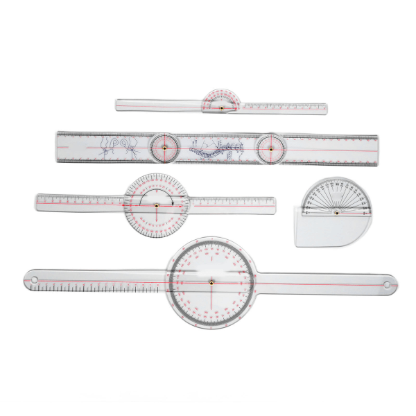 5 Styck Finger Small Joint Goniometer Clear Scale Transparent PVC Finger Goniometer Kit för knä Armbågsled