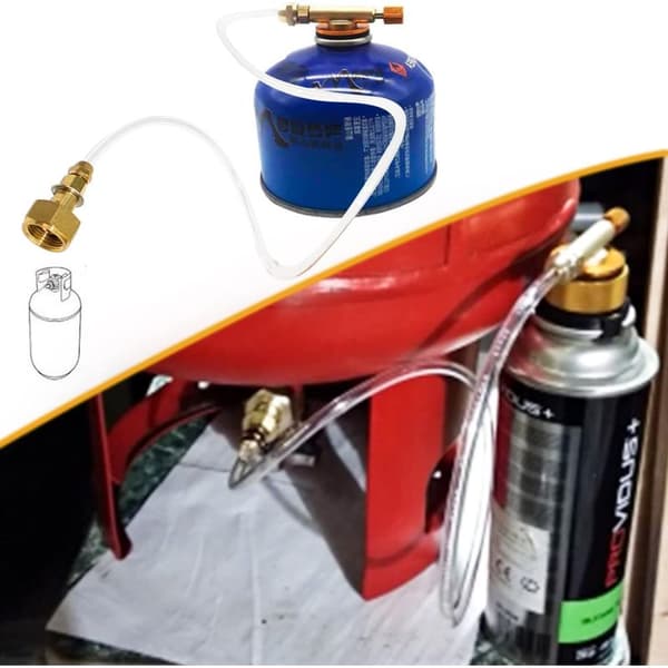 Gaspatronadapter til udendørs gaskomfurer - Til camping og camping - Dyseadapter til LPG, flad cylinder, flaskeadapter