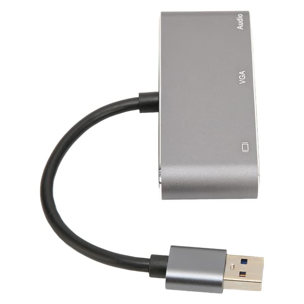 USB3.0 till High Definition Multimedia Interface VGA-adapter USB Split Screen 1080P Free Drive Silvergrå 3-i-1-hubb