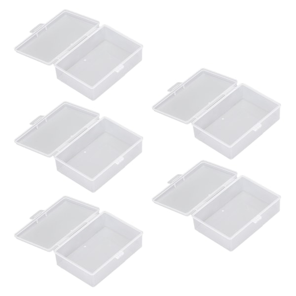 5 kpl Pieni muovisäiliö monitoiminen organisointi kirkas läpinäkyvä säilytyslaatikko vedenpitävä askarteluun korupuhvi