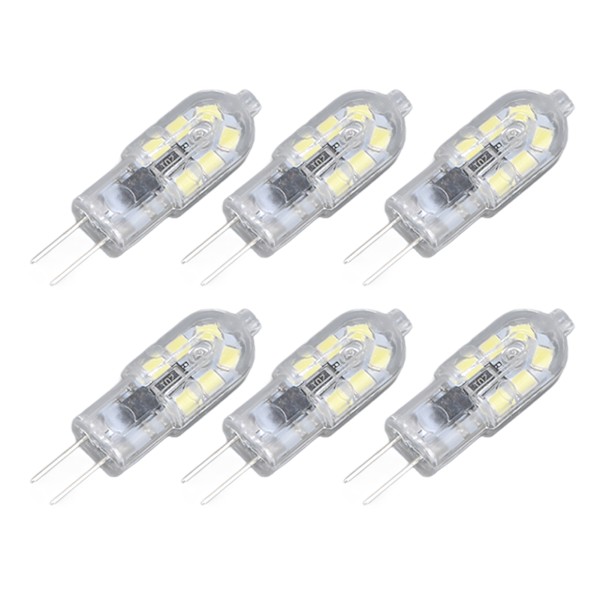 10 stk. G4 2835 LED-pære Transparent LED-lampe Stik i pære AC220V til Camper Kabinet Landskabslys 6500K Hvidt lys