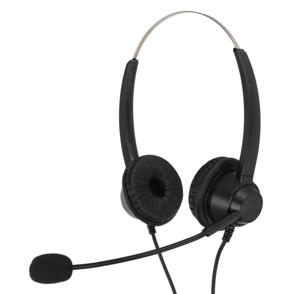 H360D‑3.5‑MV Binaural Kundeservice Headset Sort Justerbart Telefon Headset til 3,5 mm Hovedtelefonstik
