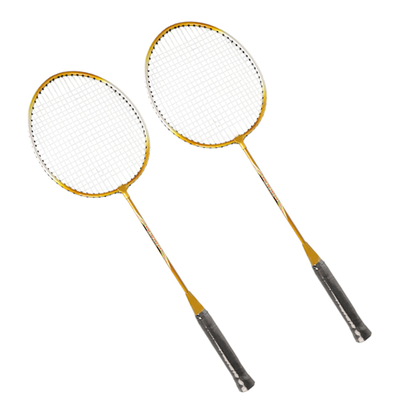 REGAIL 2 stk. Badmintonketsjer i jernlegering - 2 spiller badmintonketsjersæt til børn og voksne - guld