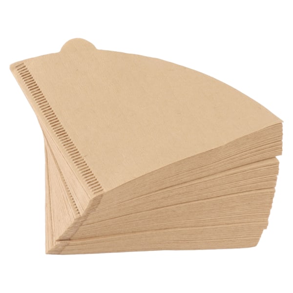 100 stk kjegleformet kaffefilterpapir, engangsbruk, 1-2 kopper, fiberfilter