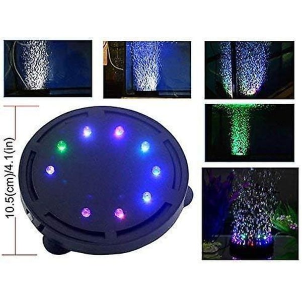 Akvarium LED Boblelys Luftsten Pumpe Lampe