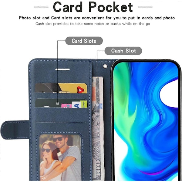 BlueCase til iPhone 7 Plus/iPhone 8 Plus, PU Læder Wallet Case Cover til iPhone 7 Plus/iPhone 8 Plus, Stødsikkert Beskyttelsescover med Kortslot