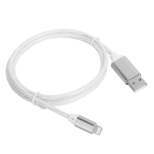 USB-laddningskabel för IOS LED-ljus upp flödande snabbladdningskabel för IOS-mobiltelefoner Färgglatt ljus