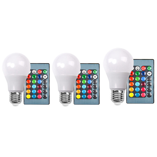 10 W RGB LED-lamppu IR-kaukosäätimellä AC85-265V LED-värinvaihtolamppu kotibileisiin
