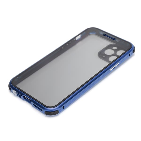 Anti-Peep Magnetisk Adsorption Telefoncover Front og Bagside Glas Telefoncover til iPhone 11ProBlå
