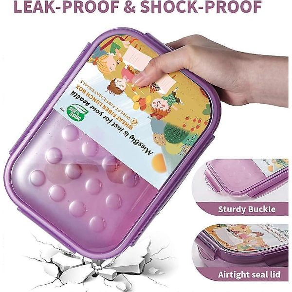 Bento Box, Bento Box Madkasse til Voksne, Ideel Lækagesikker Madkasse, Moms Valg Madkasse til Børn, Ingen BPA'er og Ingen Kemiske Farvestoffer