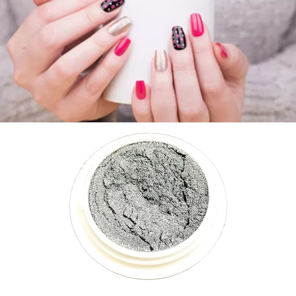 Spegelspegelseffekt nagelpulver galvanisering metallisk spegelpigmentpulver för nagelkonstdekoration MJ 01