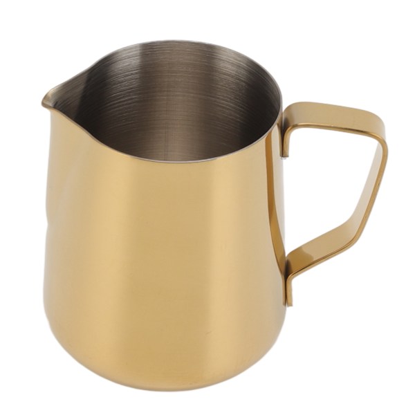 Melkeskummer i rustfritt stål, melkekanne, melkeskummer for melketebutikk, kafé, 550 ml, gull