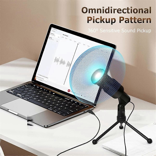 PC USB-mikrofon, Podcast-kondensatormikrofon med foldbart stativ