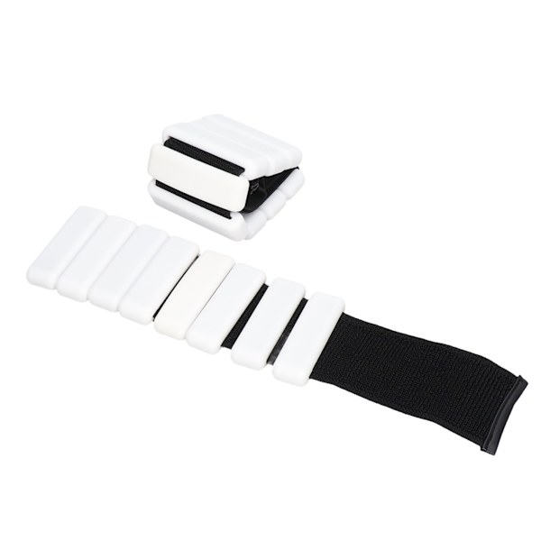 2 st handledsvikter vita 2 LB justerbara svettsäkra silikonöverdrag stålpinnar viktade handledsband för yoga gym jogging