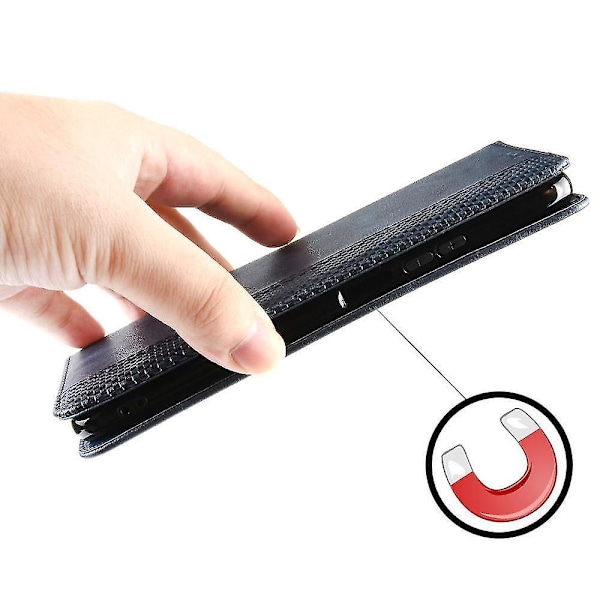 kompatibel Honor 90 Magnetisk Standpung Telefon Cover PU Læder Retro Telefon Shell Case-I Blå