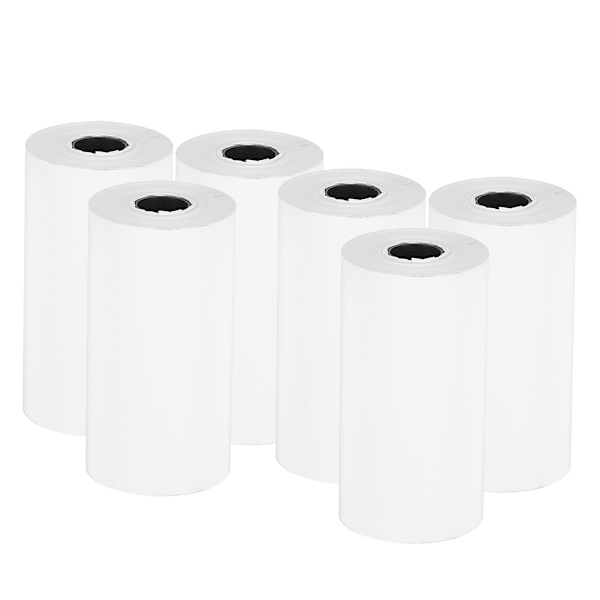 6 rullar 57x30mm termiskt kvittopapper professionellt trycktillbehör för liten skrivare