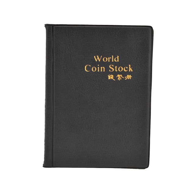 Coin Collection Book 120 PVC Pockets PU Cover Transparent Design Soft Highly Durable Clear Texture Coin AlbumBlack