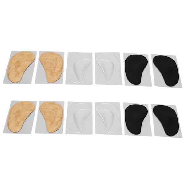 6 par bågstödssko-inlägg Adhesive Gel Återanvändbar Arch Pad för Plantar Fasciitis