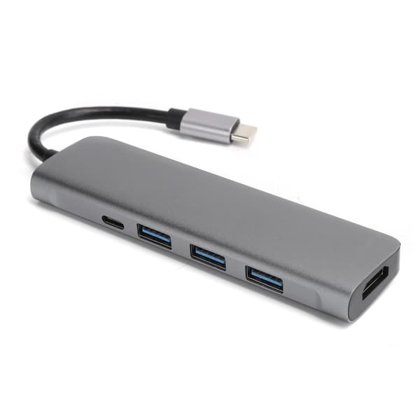 7 i 1 Hub HD Multimedia Interface+USB3.0x3+Lagring/Minneskort+USB C Type‑C Dockningsstation