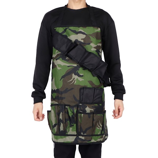 Monitoiminen taskullinen esiliina 600D Oxford-kangasta Camouflage-piknik-grilliesiliinat Vedenpitävä sotilasvihreä