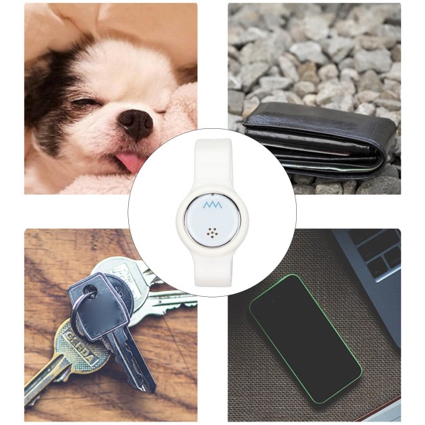 W8 Bluetooth Locator Real Time Portable 5V/1A Intelligent Two Way Item Finder til AndroidWhite