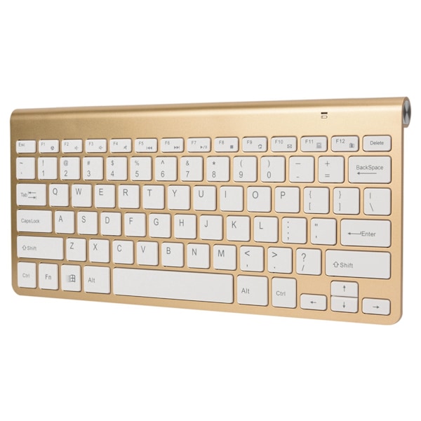 KM-801 Slim Mini 2.4G Trådløst Tastatur Pen Muse Sett for Bærbar PC Stasjonær Smart TV (Gull+Rød)