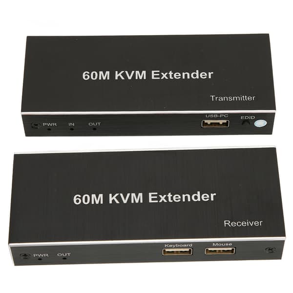 60m KVM-forlænger Multifunktionel 1080P 60Hz HD Multimedia Interface KVM USB-forlænger til TV DVD-afspiller PC 100‑240V