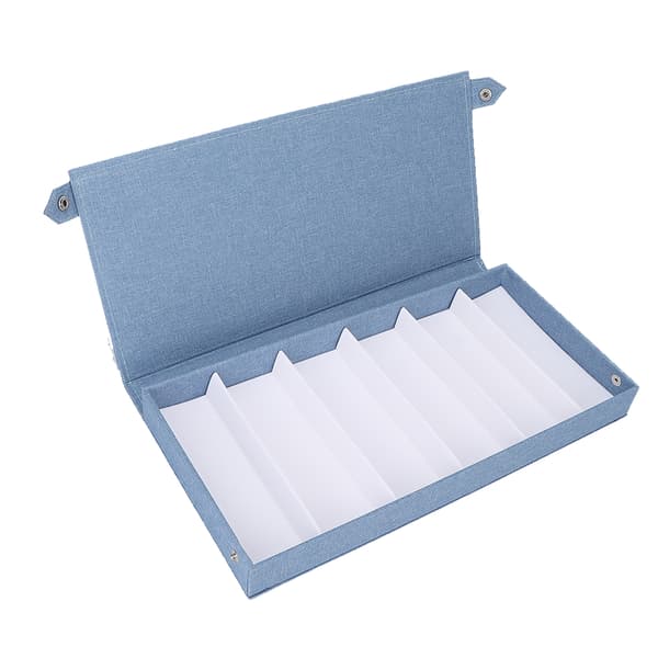 Brille Samler 6 Slots Multiple Brille Opbevaringskasse Organizer til Kvinder Mænd Brug Himmelsblå