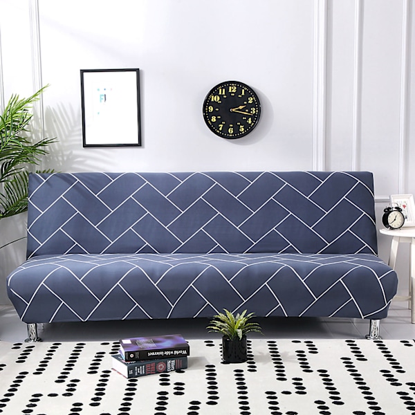 Armlös soffa stretchöverdrag hopfällbar soffa sängskydd överdrag tryckt mjuk soffa överdrag för hemmode linjer