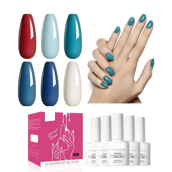 6 farver neglelak gel maling langtidsholdbar forhindre revner neglelak lim til salon hjemmebrug