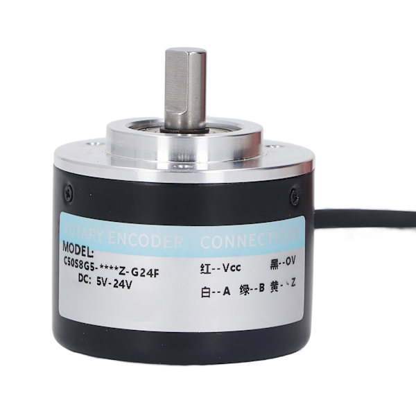 PNP Inkremental Encoder IP50 50mm Udvendig Diameter 2 Faset Inkremental Encoder til Intelligent Styring DC5-24V 2000P/R