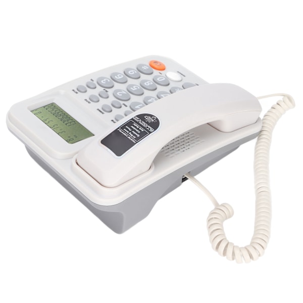 KXT2027CID Kablet Telefon med Anrops-ID Semi Hands Free 24 Ringetoner Fasttelefon med Display for Kontor Hotell(Hvit )