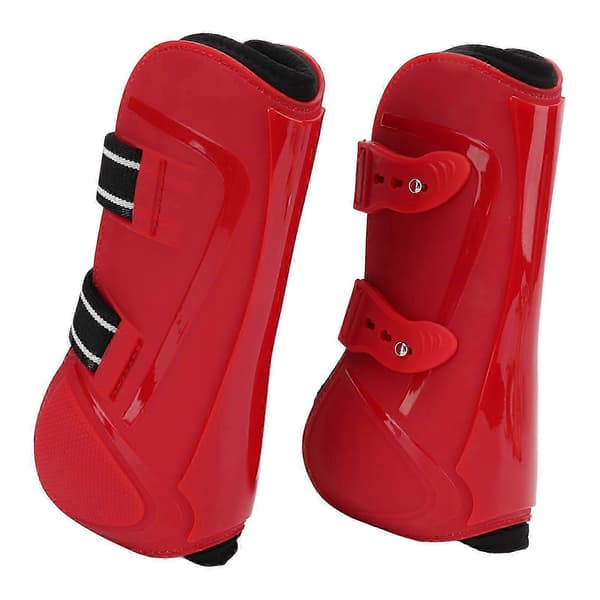 2025 Horse Support Boots Breathable Safe Leg Guards for Equestrian Performance Competition Training Red Front Leg XL