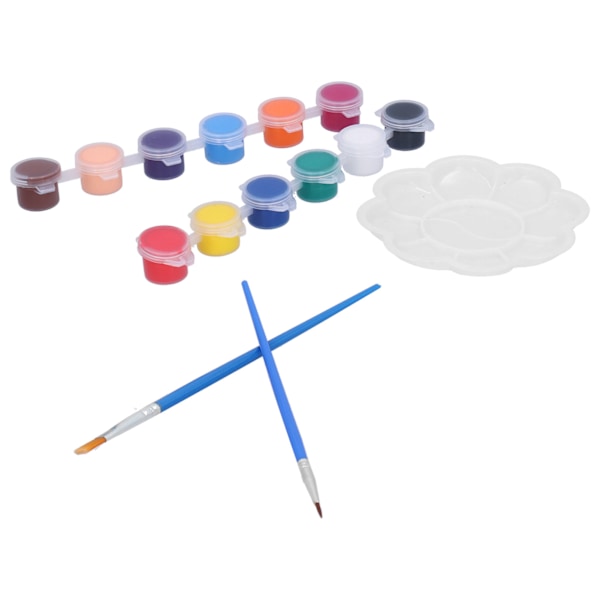 12 farver maling pigment tegne pensler malepalette maleri kunstneriske håndværk forsyninger
