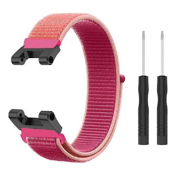 Justerbart nylonarmbånd for Huami Amazfit T-rex/ T-rex Pro/ Ares Smart Watch - Svart/Rosa