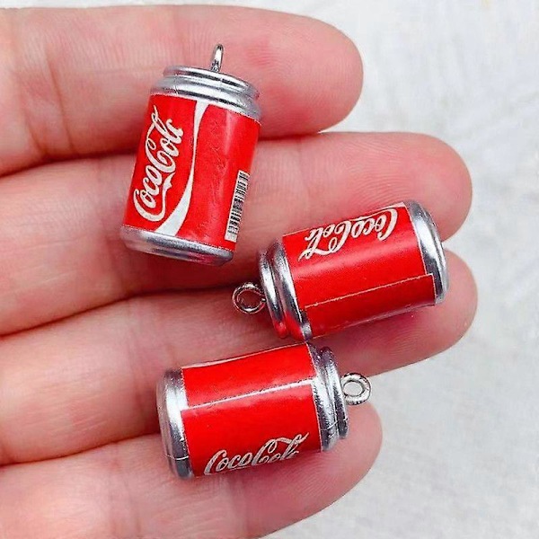 10 stk. 3D Coca-Cola flaskeformede harpiksvedhæng til smykkefremstilling DIY øreringe og armbåndstilbehør2