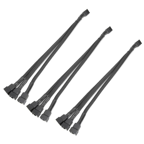 3 stk. forlængerkabel 1 til 3-vejs splitter med kappe 4-benet til 4-benet + 3-benet adapter