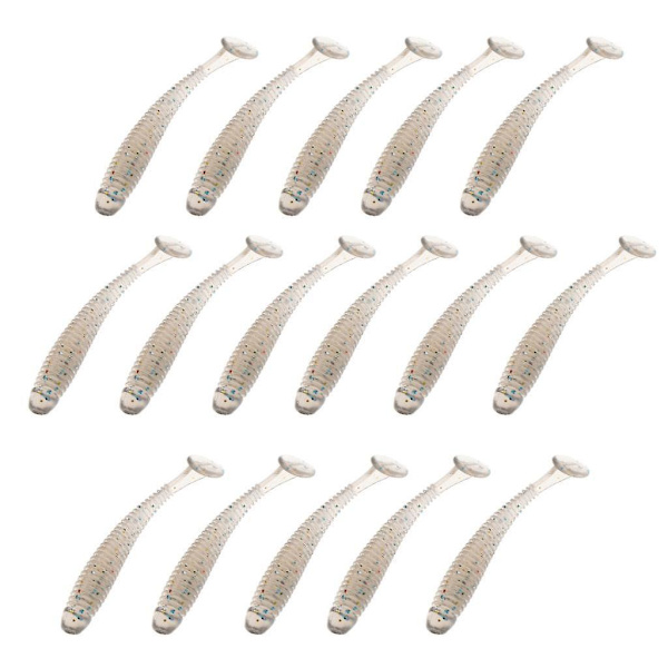 2 x 16 x Orm Fiske Lokkemad Bløde Crank Baits T-hale Fiskegrej Lokkemad 5cm Grå