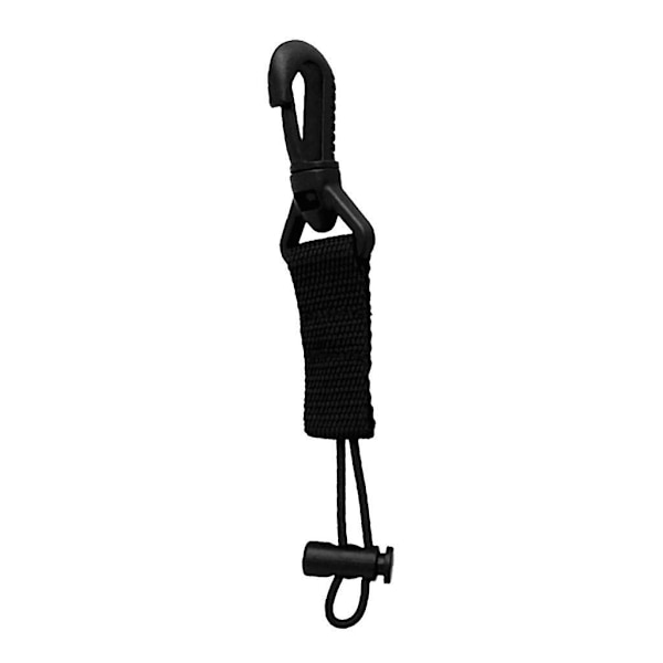 Mundstykkeholder til dykkerregulator med webbing og clips, sort
