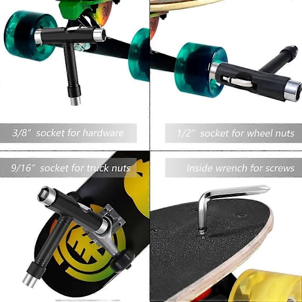 Alt-i-én skateboardværktøj, bærbart multifunktionelt skateboardværktøj