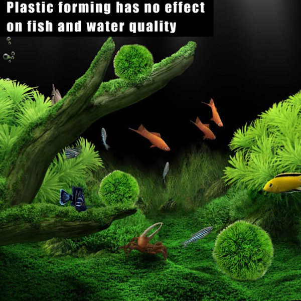 Kunstige akvarieplanter grønne tangkugler simulering tanglandskab vandplanter ornament til fiskebeholder dekoration