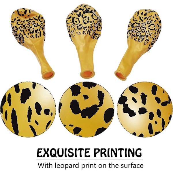 Dww-100 Stk. Leopard Latex Balloner Gupard Balloner Jungle Dyreballoner til Festartikler til Zoo Safari Dyredekoration
