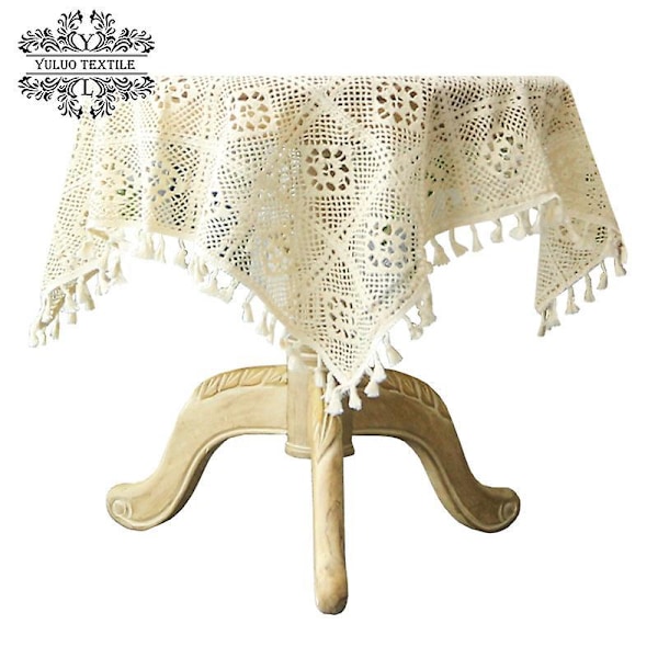 Hvid Lotus Anti-Plet Dug - Størrelse: Rund diameter 85 cm