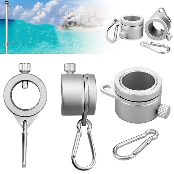 Flaggskaftsroterande ringar med karbinhakar och anti-vindfixeringsringar Ytterdiameter 3,8 cm Innerdiameter 2,6 cm